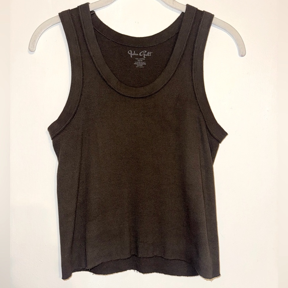 Brandy Melville Dark Brown Ribbed Sleeveless Tank Top